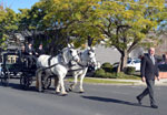 Horsedrawn hearse procession lead by William Matthews.