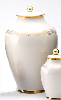 Pottery cremation urns - solid color design