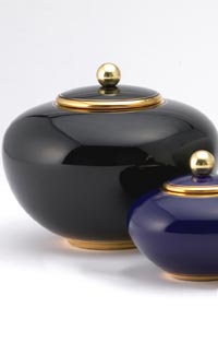 Pottery cremation urns - solid sphere design