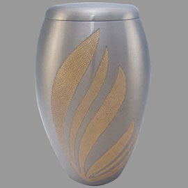 Brass cremation urns - flair brushed pewter 10inch EP889 design